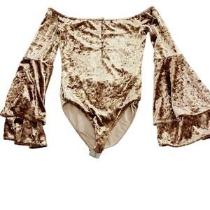 House of Harlow x Revolve Velour Textured Bodysuit XS